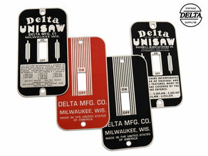 VINTAGE SWITCH PLATES - Delta Unisaw and Delta Mfg styles - new stainless steel