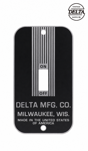 VINTAGE SWITCH PLATES - Delta Unisaw and Delta Mfg styles - new stainless steel