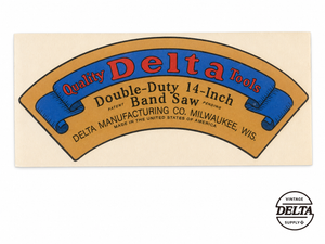 DELTA 14" BANDSAW TOP WHEEL COVER DECAL