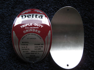Delta Triple Duty Grinder Name Plate