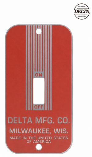 VINTAGE SWITCH PLATES - Delta Unisaw and Delta Mfg styles - new stainless steel