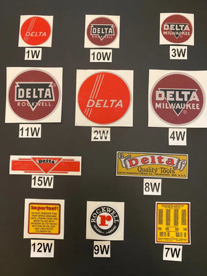 DECALS FOR VINTAGE DELTA ROCKWELL WOODWORKING MACHINERY *5*