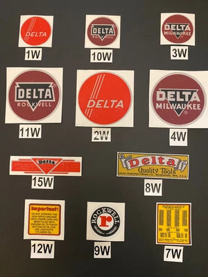 DECALS FOR VINTAGE DELTA ROCKWELL WOODWORKING MACHINERY *5*