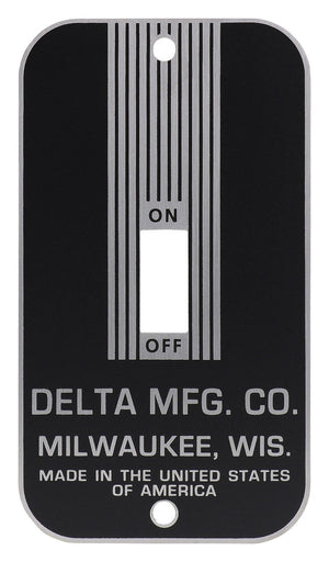 VINTAGE SWITCH PLATES - Delta Unisaw and Delta Mfg styles - new stainless steel